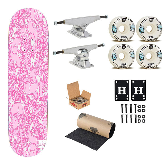 Pink Fox Pattern Art Wallpaper Lilly Pulitzer Skateboard Complete Board 8.0" X 31.75"