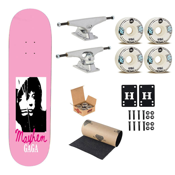 Pink Mayhem Gaga Skateboard Complete Board 8.0" X 31.75"