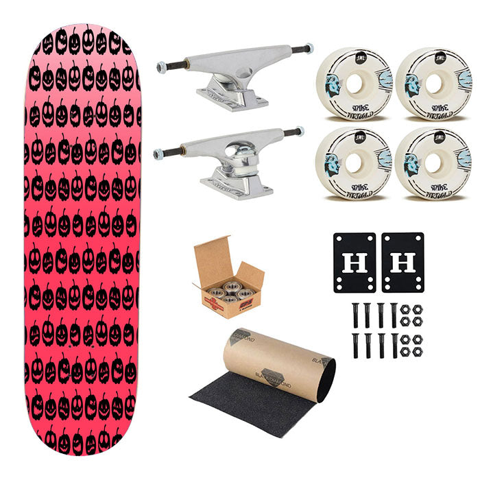 Pink Pumpkins Pattern Silhouette Collections Skateboard Complete Board 8.0" X 31.75"