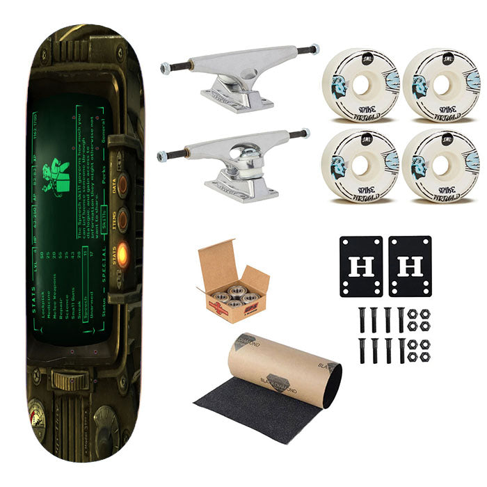 Pip Boy D Skateboard Complete Board 8.0" X 31.75"
