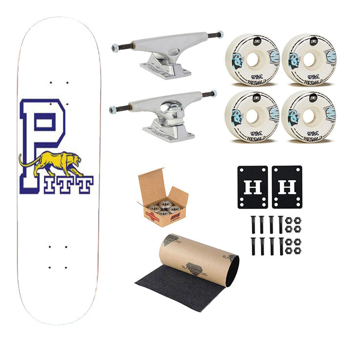 Pitt Panther Logo Skateboard Complete Board 8.0" X 31.75"