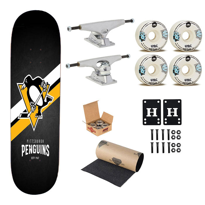 Pittsburgh Penguins Logo Skateboard Complete Board 8.0" X 31.75"