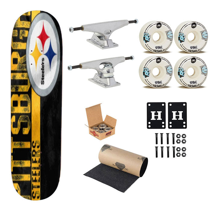 Pittsburgh Steeler Number Plate Skateboard Complete Board 8.0" X 31.75"
