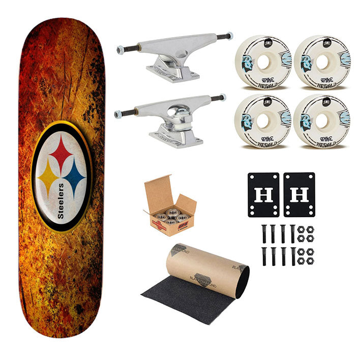 Pittsburgh Steelers Abstract Art Color Skateboard Complete Board 8.0" X 31.75"