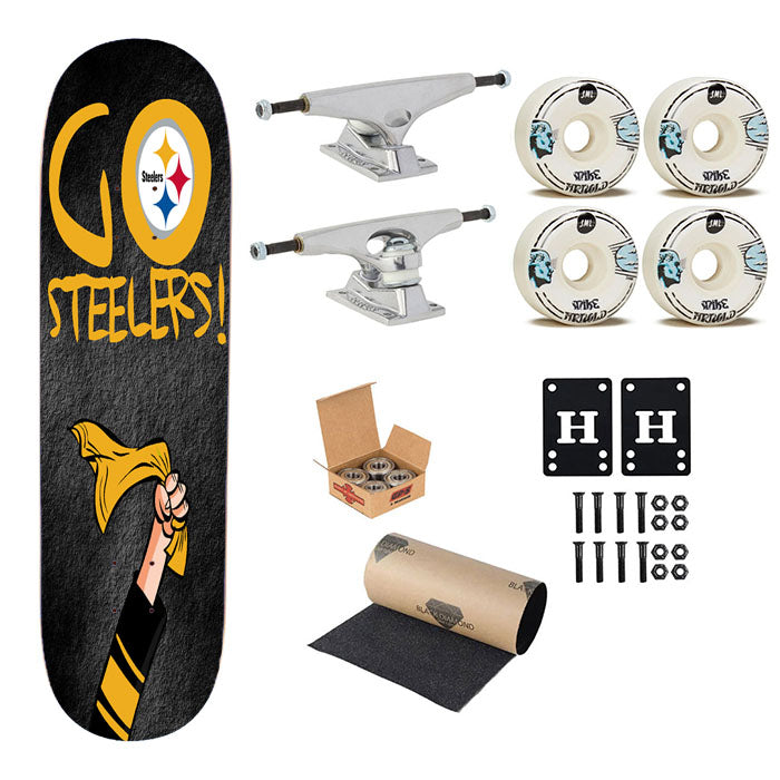 Pittsburgh Steelers Go Steelers Skateboard Complete Board 8.0" X 31.75"