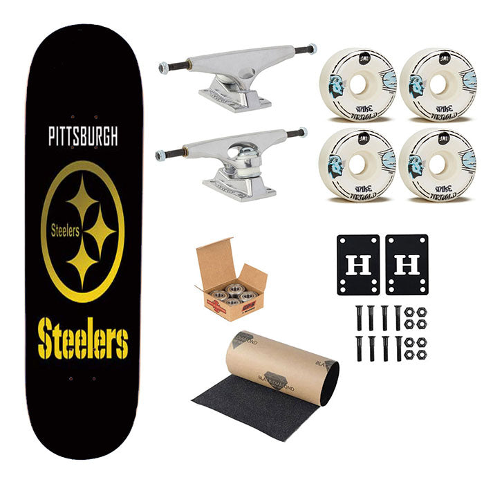 Pittsburgh Steelers Gold Fade Skateboard Complete Board 8.0" X 31.75"