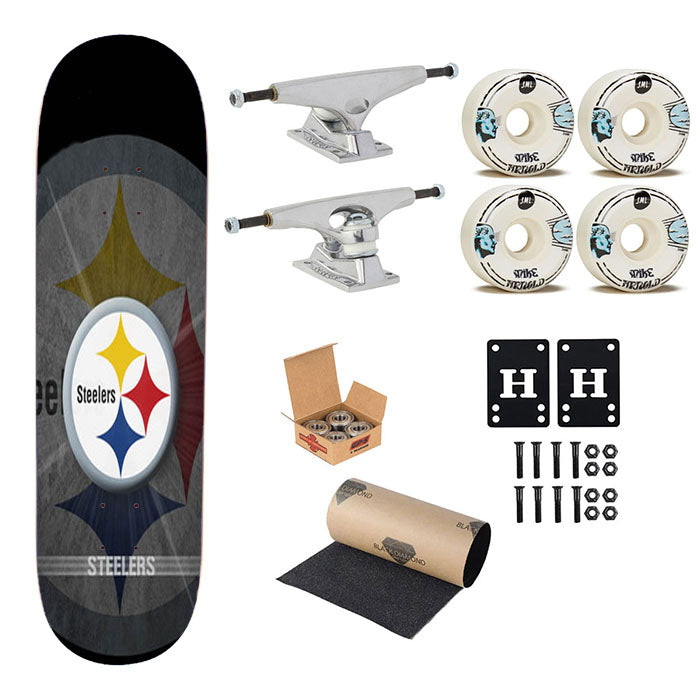 Pittsburgh Steelers Logo Skateboard Complete Board 8.0" X 31.75"