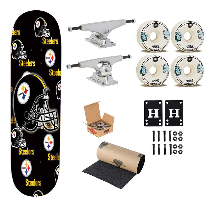 Pittsburgh Steelers Logos Helmets Skateboard Complete Board 8.0" X 31.75"