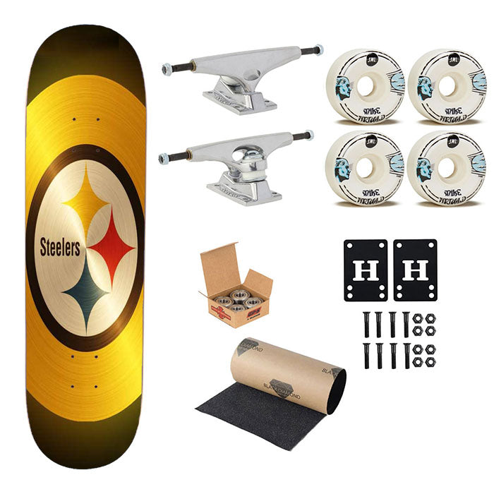 Pittsburgh Steelers Nfl Logo Skateboard Complete Board 8.0" X 31.75"