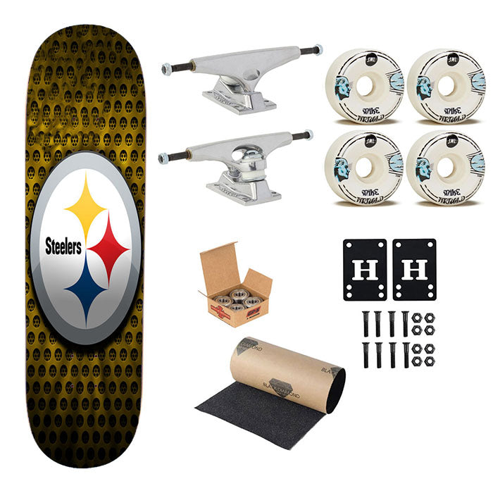 Pittsburgh Steelers Nfl Logo 2 Skateboard Complete Board 8.0" X 31.75"