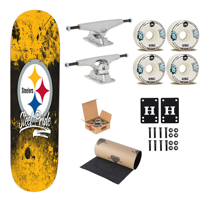 Pittsburgh Steelers Nfl Steel Pride Wallpapers Skateboard Complete Board 8.0" X 31.75"