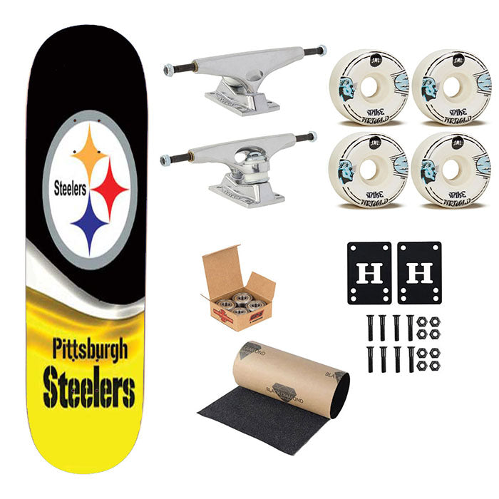 Pittsburgh Steelers Ripple Tall Skateboard Complete Board 8.0" X 31.75"