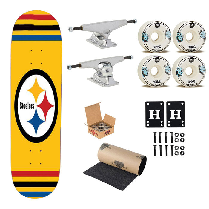 Pittsburgh Steelers Yellow Logo Skateboard Complete Board 8.0" X 31.75"