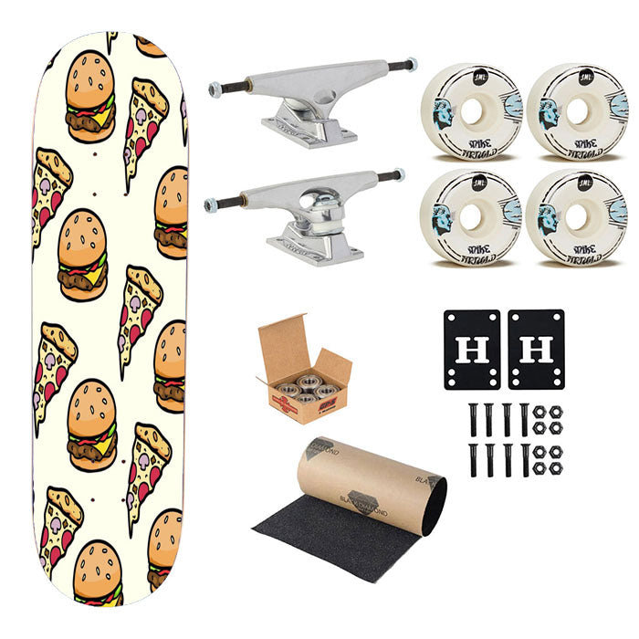 Pizza Food And Wallpaper Skateboard Complete Board 8.0" X 31.75"