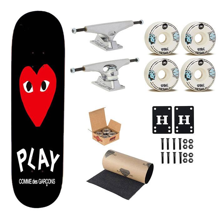 Play Comme Des Garcons Logo Skateboard Complete Board 8.0" X 31.75"
