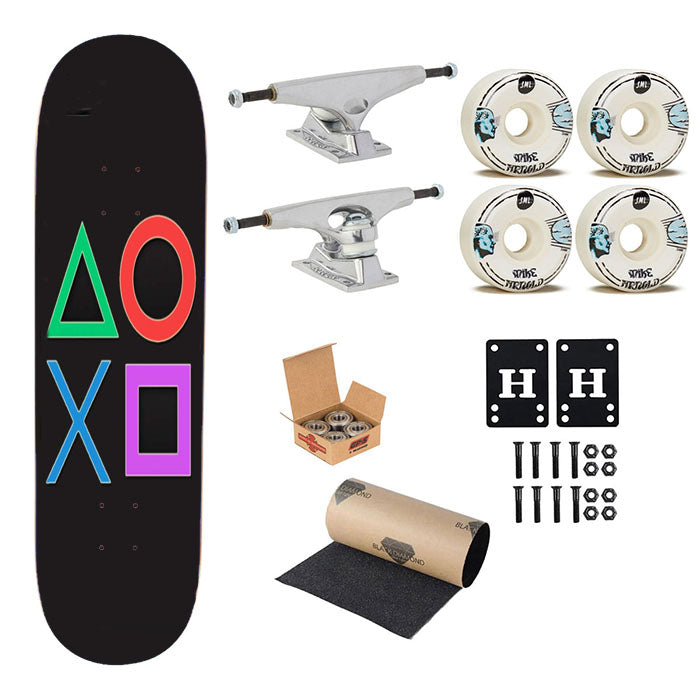Playstation Controller Skateboard Complete Board 8.0" X 31.75"