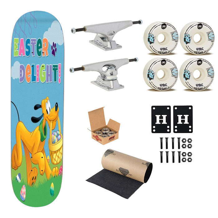 Pluto Easter Delight Skateboard Complete Board 8.0" X 31.75"