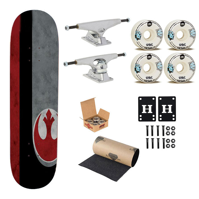 Poe'S Helmet Pattern Skateboard Complete Board 8.0" X 31.75"
