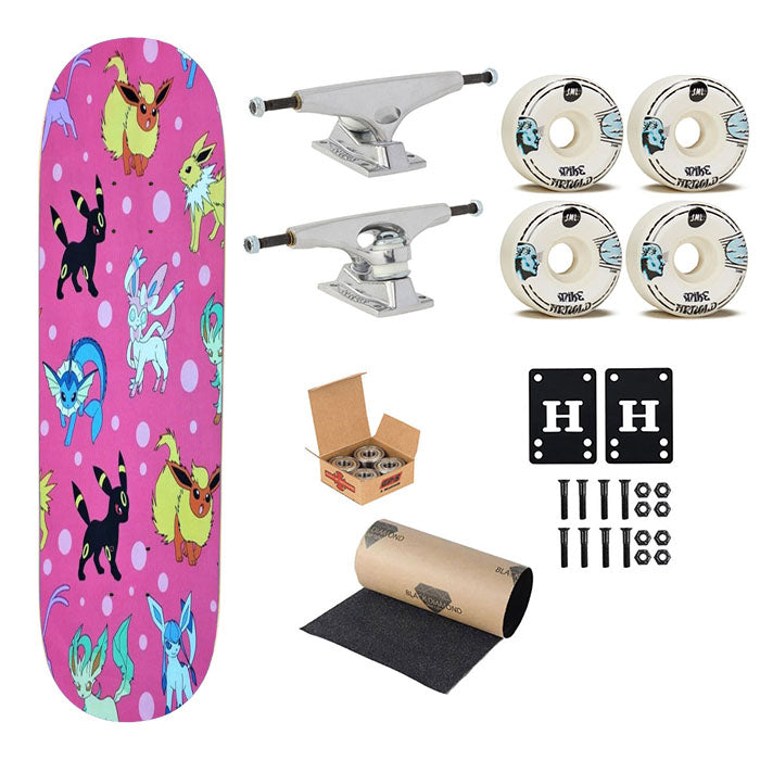 Pokemon Eeveelutions Pattern Skateboard Complete Board 8.0" X 31.75"