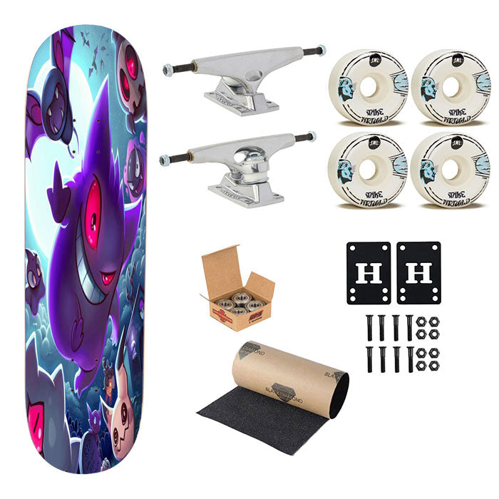 Pokemon Ghost Happy Halloween Skateboard Complete Board 8.0" X 31.75"