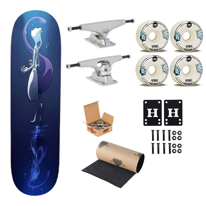 Pokemon Mewtwo Cartoon Skateboard Complete Board 8.0" X 31.75"