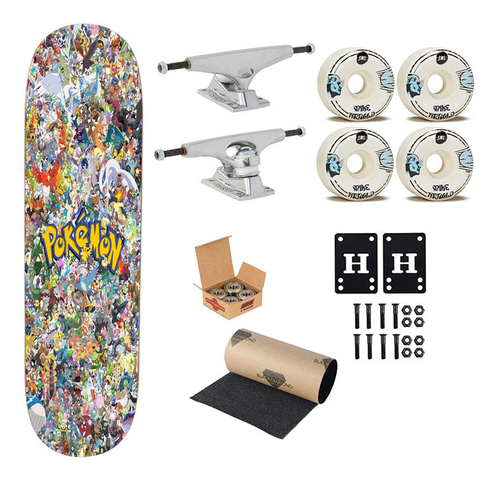Pokemon Pattern All Char Skateboard Complete Board 8.0" X 31.75"