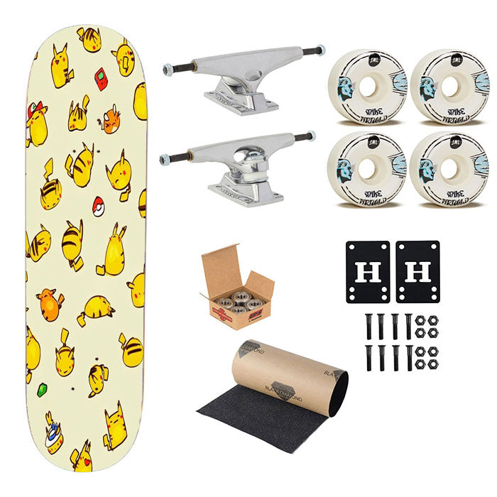 Pokemon Pikachu Pattern Skateboard Complete Board 8.0" X 31.75"
