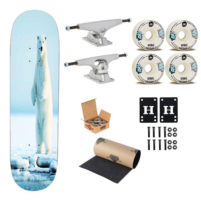 Polar Bear Skateboard Complete Board 8.0" X 31.75"