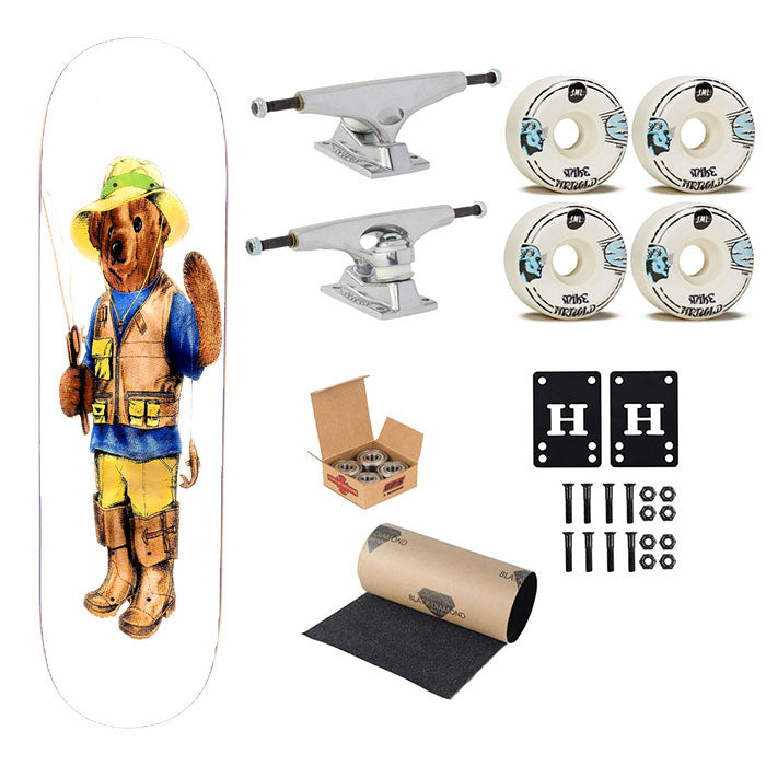 Polo Bear Fishing Skateboard Complete Board 8.0" X 31.75"