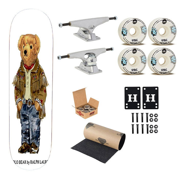 Polo Bear Indian Costume Skateboard Complete Board 8.0" X 31.75"