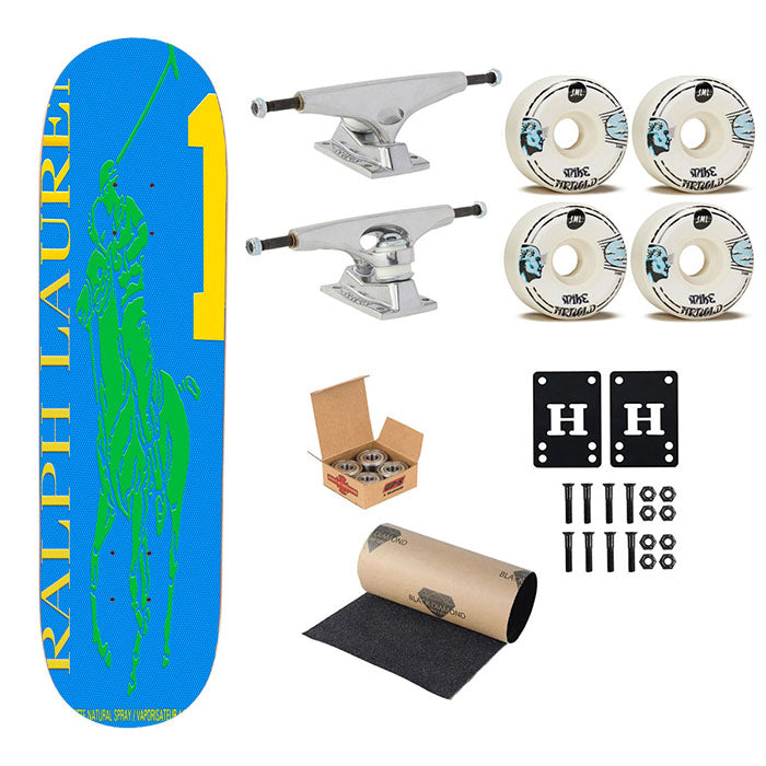 Polo Ralph Lauren Big Pony 1 Blue Parfume Skateboard Complete Board 8.0" X 31.75"