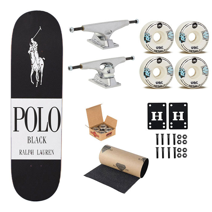 Polo Ralph Lauren Black Skateboard Complete Board 8.0" X 31.75"