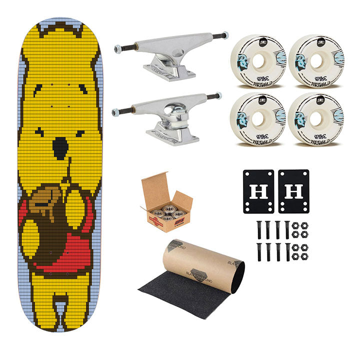 Pooh Pattern Skateboard Complete Board 8.0" X 31.75"