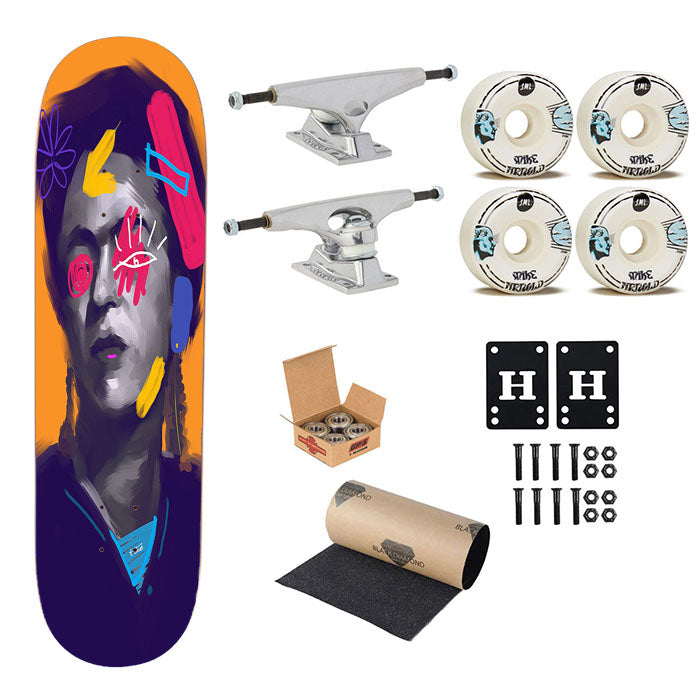 Pop Art Frida Kahlo Skateboard Complete Board 8.0" X 31.75"