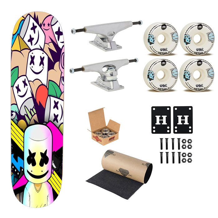 Pop Marshmellow Pattern Skateboard Complete Board 8.0" X 31.75"