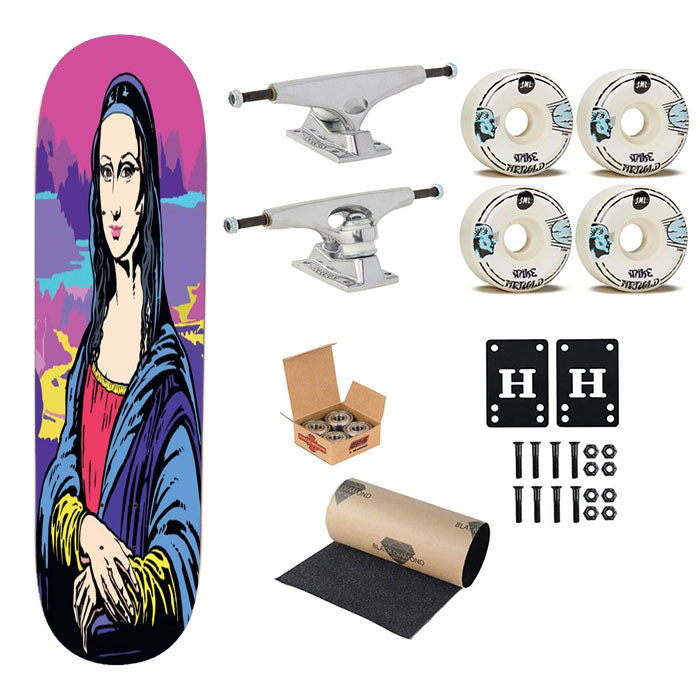 Popart Monalisa Skateboard Complete Board 8.0" X 31.75"