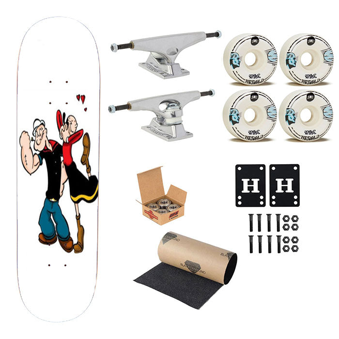 Popeye And Olive Skateboard Complete Board 8.0" X 31.75"