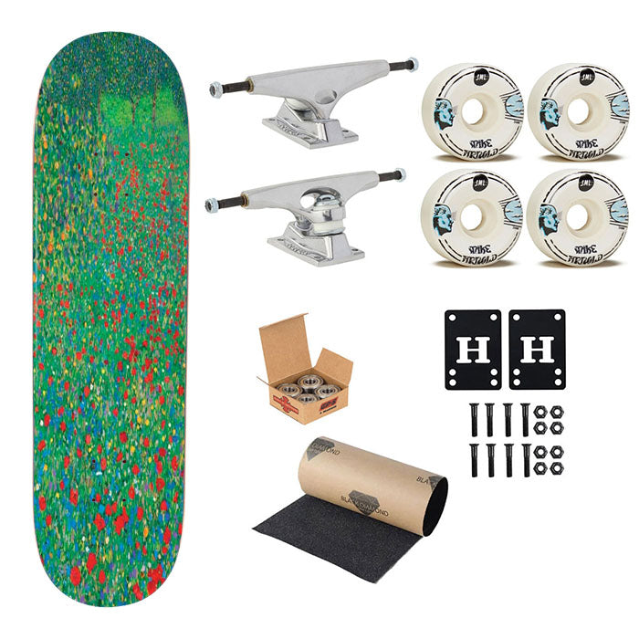 Poppy Field Skateboard Complete Board 8.0" X 31.75"