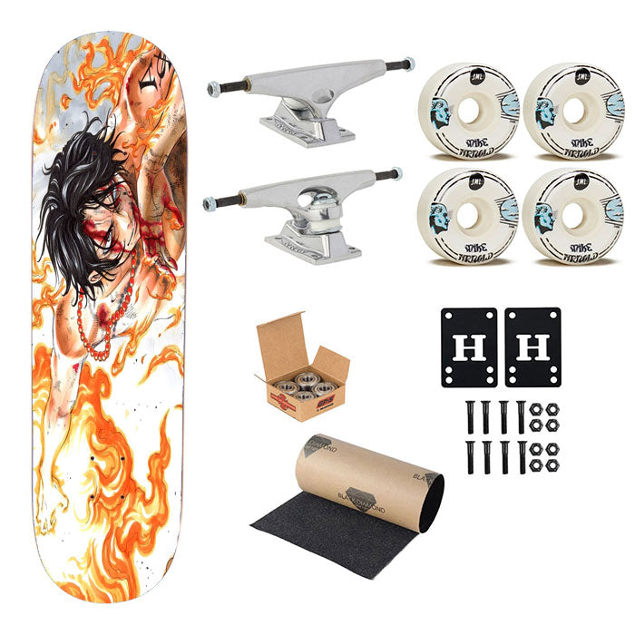 Portugaz D Ace Skateboard Complete Board 8.0" X 31.75"
