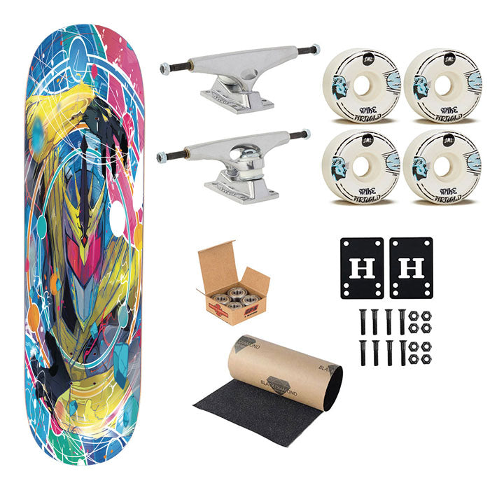 Power Rangers Colorful Skateboard Complete Board 8.0" X 31.75"