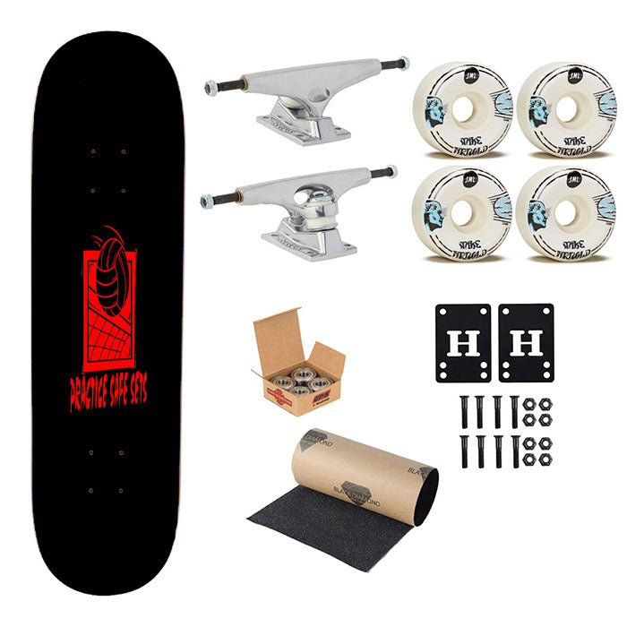 Practice Safe Sets Funny Gym Fitness Skateboard Complete Board 8.0" X 31.75"