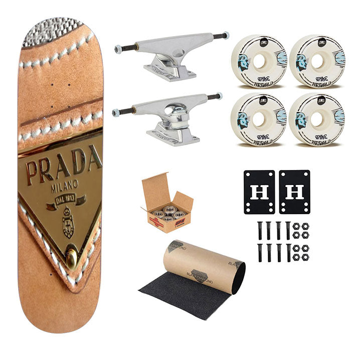 Prada Logo Bag Skateboard Complete Board 8.0" X 31.75"
