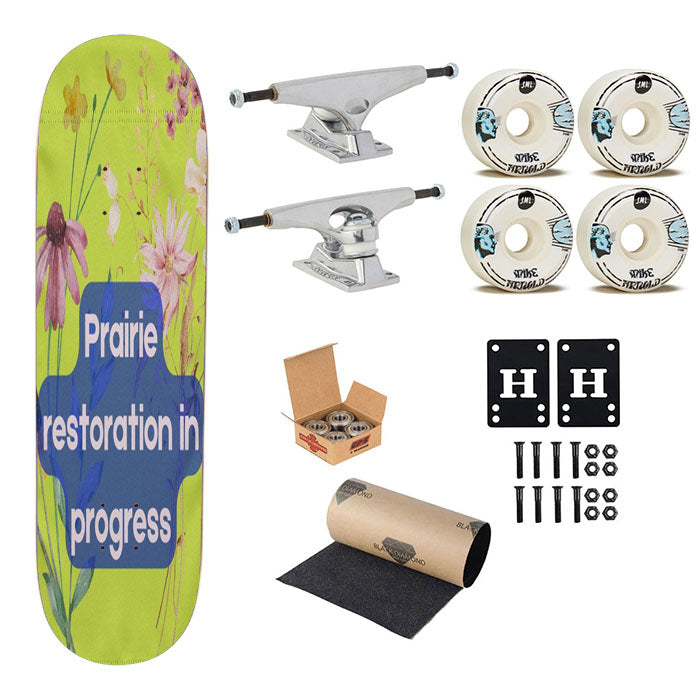 Prairie Restoration In Progress Skateboard Complete Board 8.0" X 31.75"