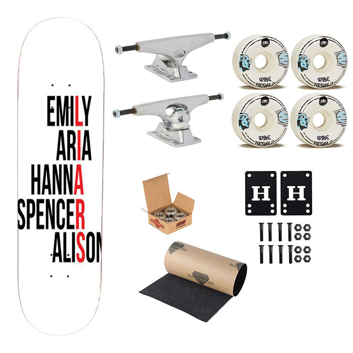 Pretty Little Liars Character'S Names Skateboard Complete Board 8.0" X 31.75"