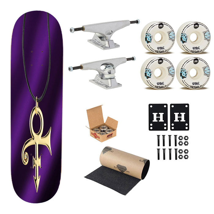 Prince Purple Rain Logo Skateboard Complete Board 8.0" X 31.75"