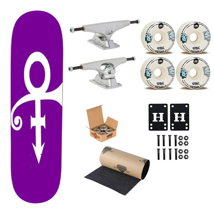 Prince Purple Symbol Skateboard Complete Board 8.0" X 31.75"