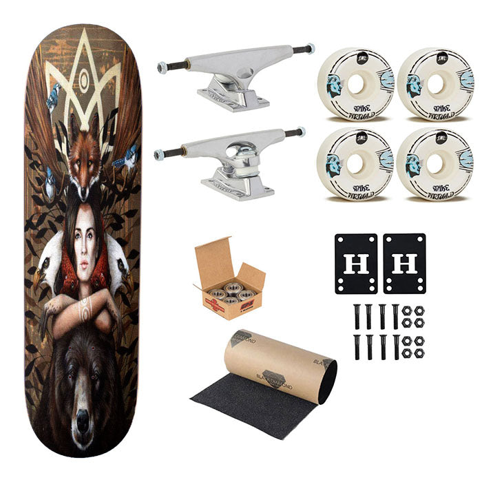 Princess Mononoke Illustration Canvas Skateboard Complete Board 8.0" X 31.75"