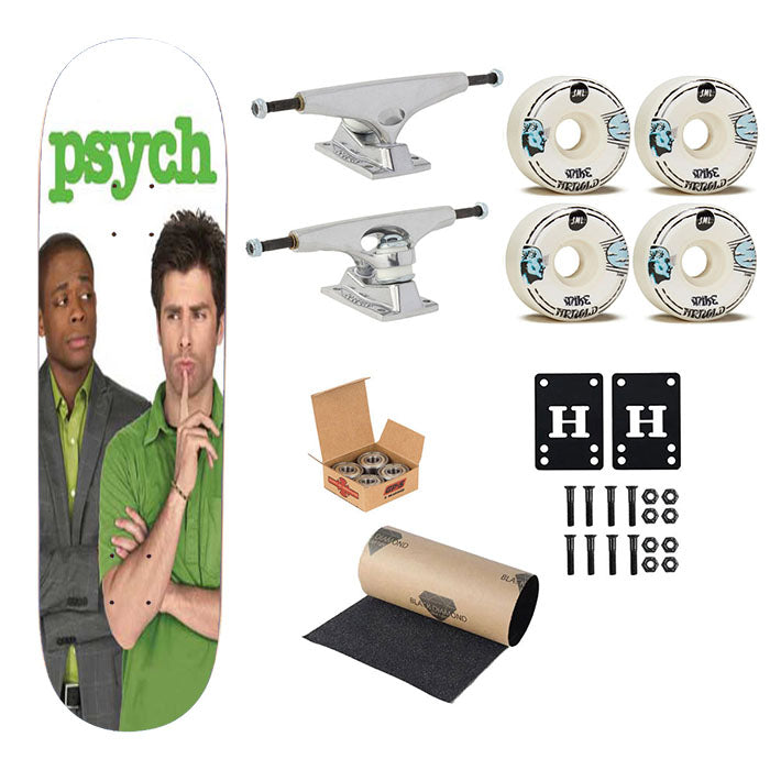 Psych Green Logo Skateboard Complete Board 8.0" X 31.75"