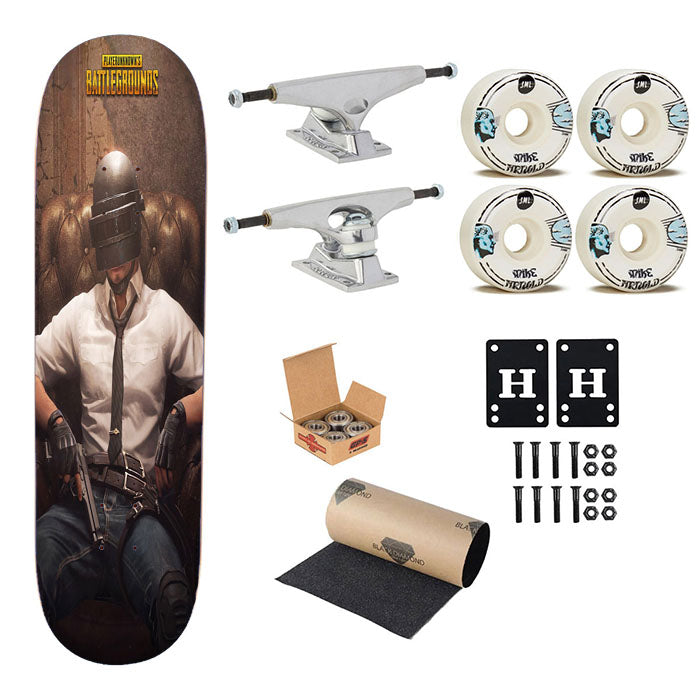 Pubg Helmet Guy Skateboard Complete Board 8.0" X 31.75"