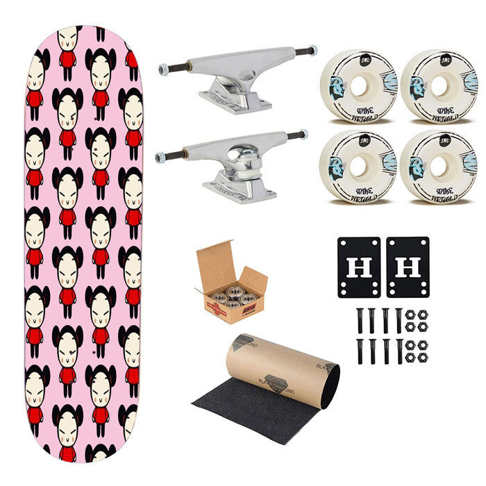 Pucca Pattern Wallpaper Skateboard Complete Board 8.0" X 31.75"